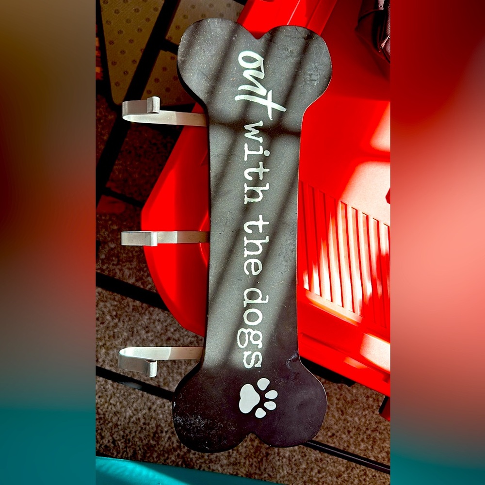 Out with dogs bone sign